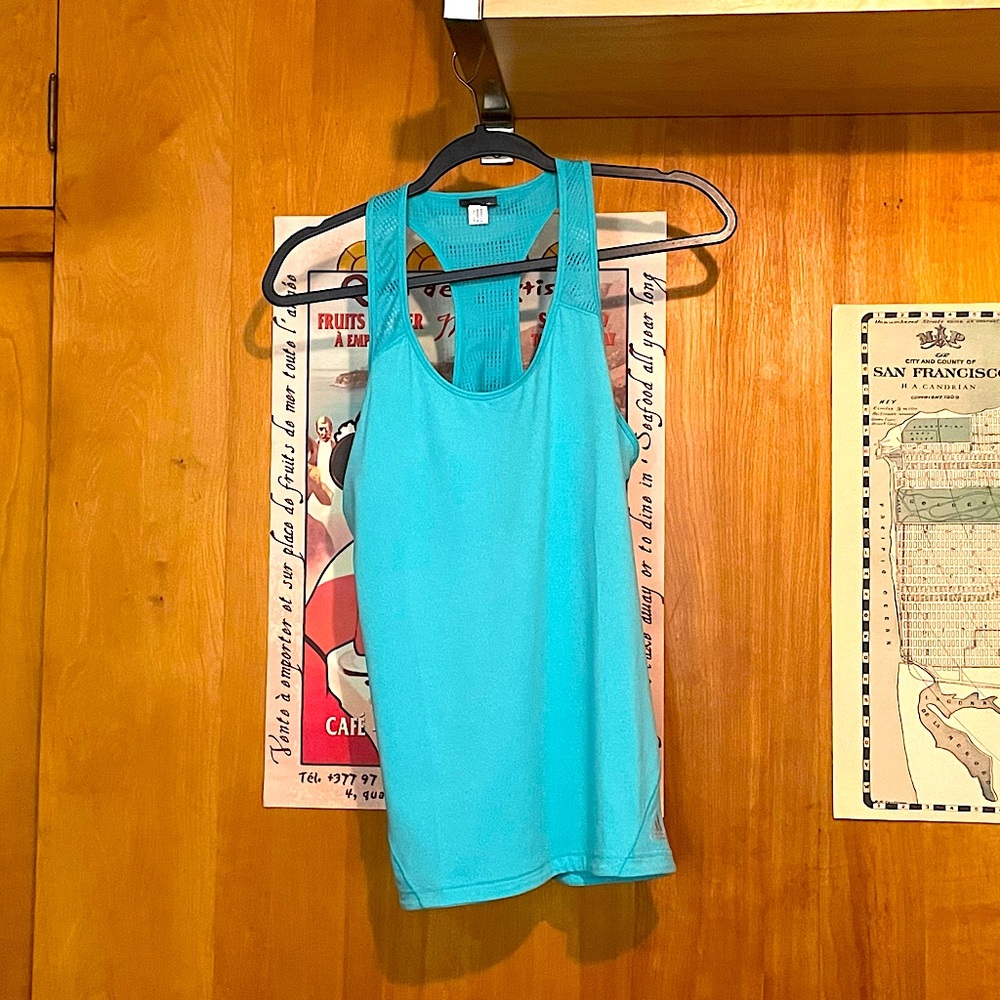 Adidas - Thin Lightweight Breathable Racerback Workout Tank in Seafoam Blue